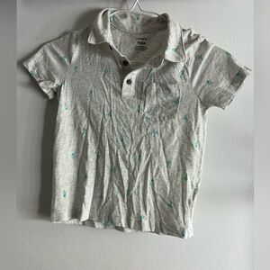 Carter's Gray Kids Polo Shirt with Palm Trees - 5T